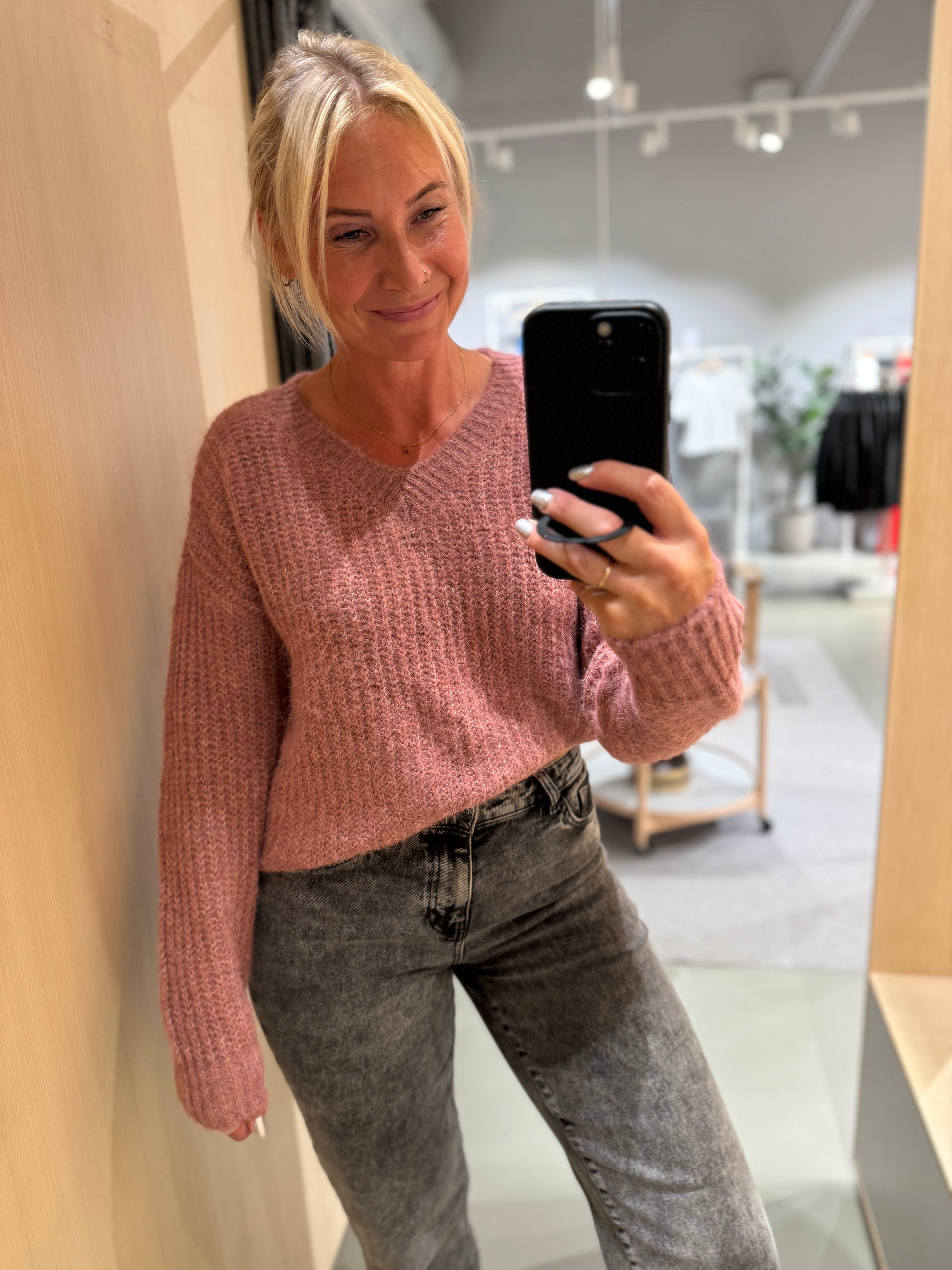 VILAMPE Knitted Top - Nostalgia Rose